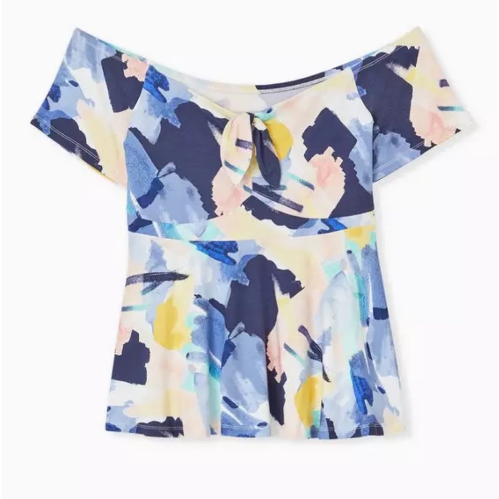 Torrid Babydoll Super Soft Tie-Front Off-Shoulder Top